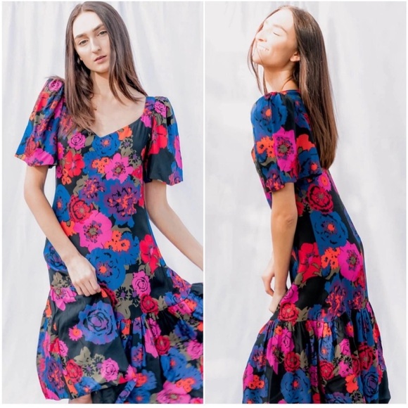Anthropologie Sebastienne Midi Dress By Tracy Reese Hope For Flowers NWT SZ S - Picture 5 of 14